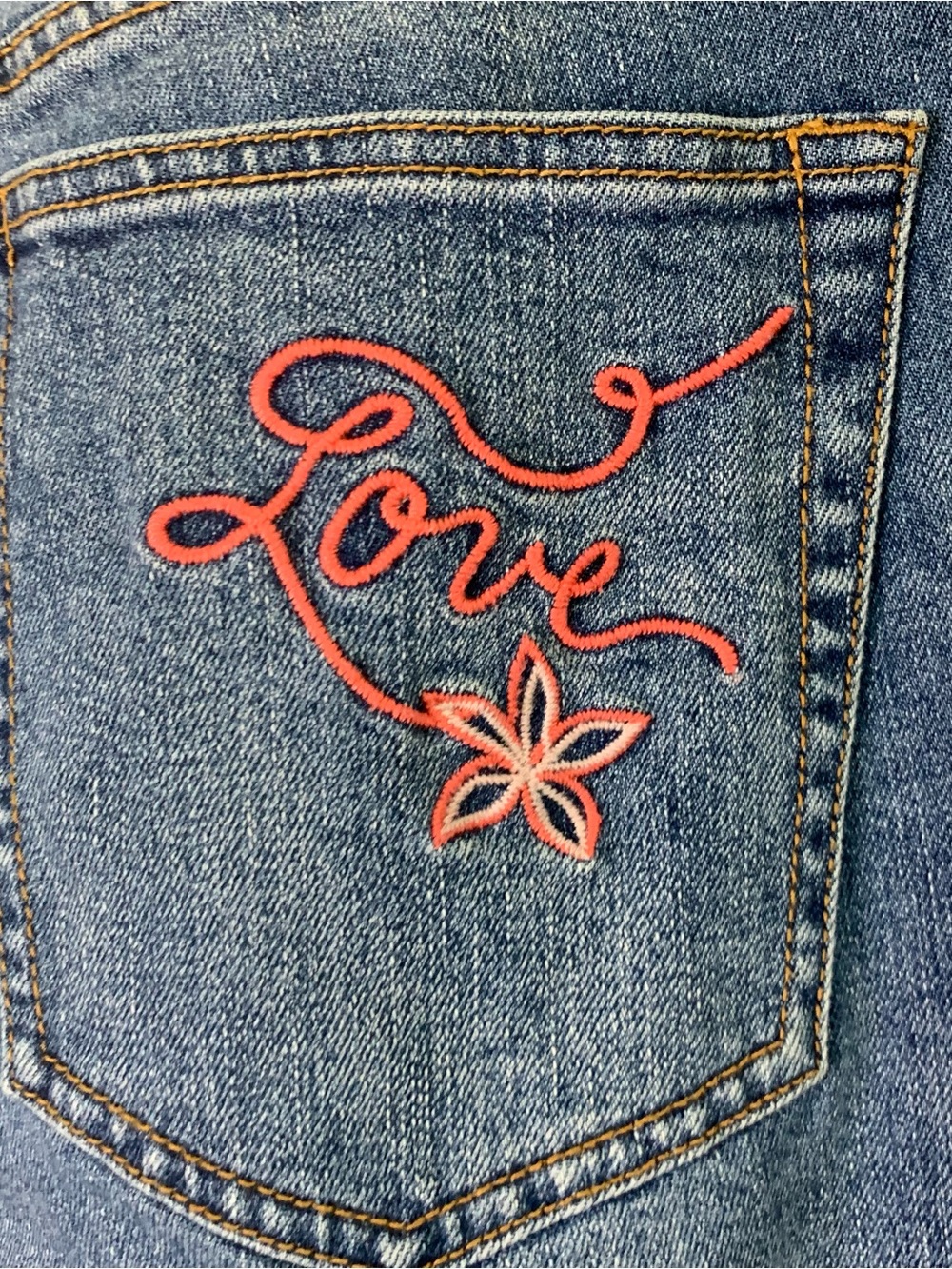 Johnny was Womens the cropped boyfriend embroidered mid rise jeans 29 - Picture 5 of 10